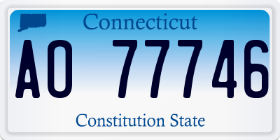 CT license plate AO77746
