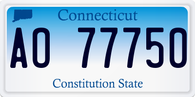 CT license plate AO77750