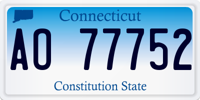 CT license plate AO77752