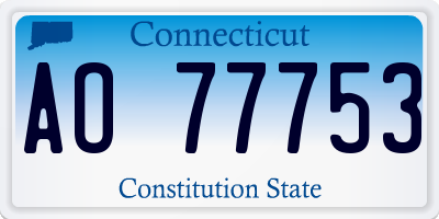 CT license plate AO77753