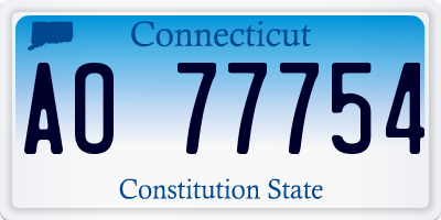 CT license plate AO77754