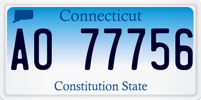 CT license plate AO77756