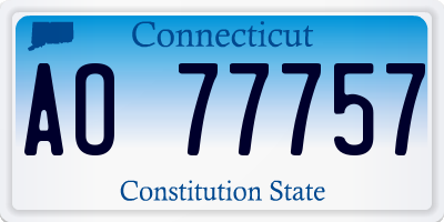 CT license plate AO77757