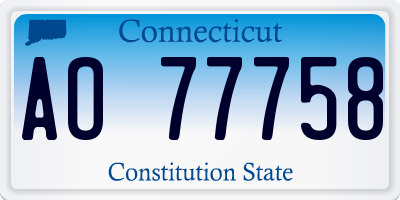 CT license plate AO77758
