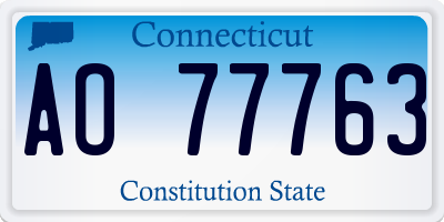 CT license plate AO77763