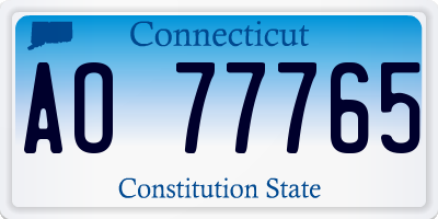 CT license plate AO77765