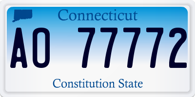 CT license plate AO77772