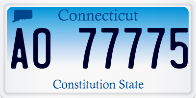 CT license plate AO77775