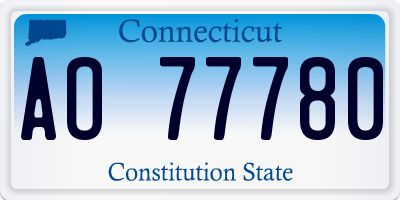 CT license plate AO77780