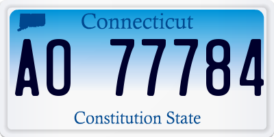 CT license plate AO77784