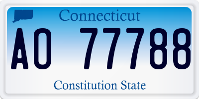 CT license plate AO77788