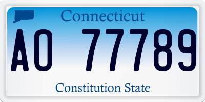 CT license plate AO77789