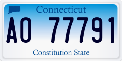 CT license plate AO77791