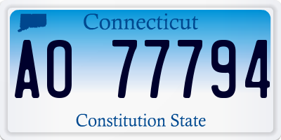 CT license plate AO77794