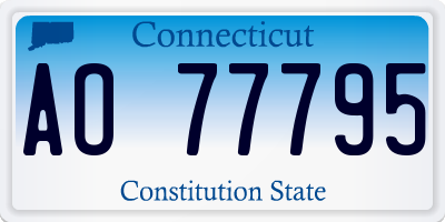 CT license plate AO77795