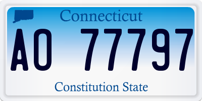 CT license plate AO77797