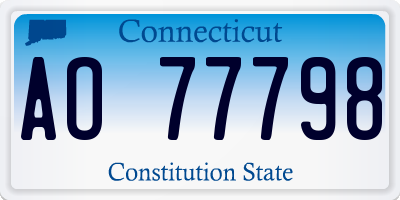 CT license plate AO77798