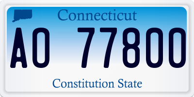 CT license plate AO77800