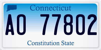 CT license plate AO77802