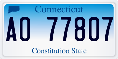 CT license plate AO77807