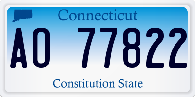 CT license plate AO77822