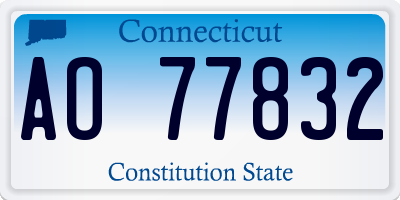CT license plate AO77832
