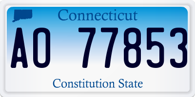 CT license plate AO77853
