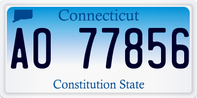 CT license plate AO77856