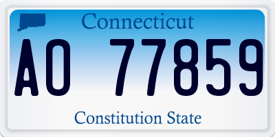 CT license plate AO77859