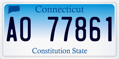 CT license plate AO77861