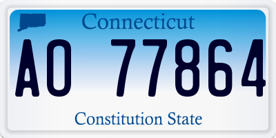 CT license plate AO77864