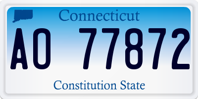 CT license plate AO77872