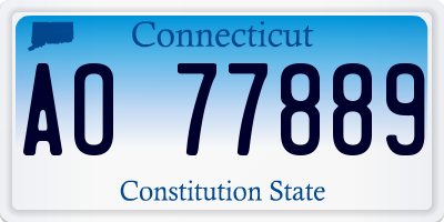 CT license plate AO77889