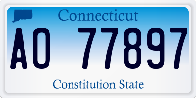 CT license plate AO77897