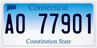 CT license plate AO77901