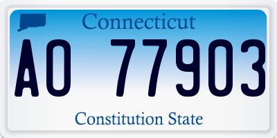 CT license plate AO77903