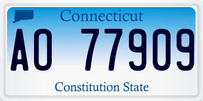 CT license plate AO77909