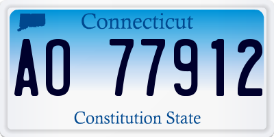 CT license plate AO77912
