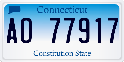 CT license plate AO77917