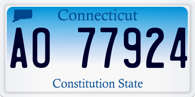 CT license plate AO77924