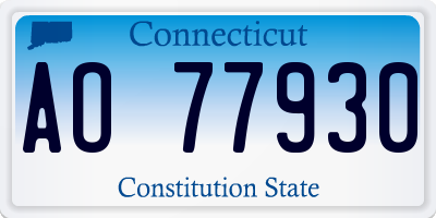 CT license plate AO77930