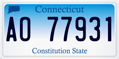 CT license plate AO77931
