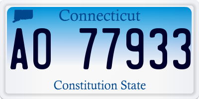 CT license plate AO77933