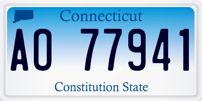CT license plate AO77941