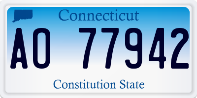 CT license plate AO77942