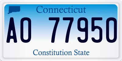 CT license plate AO77950