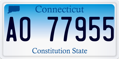 CT license plate AO77955