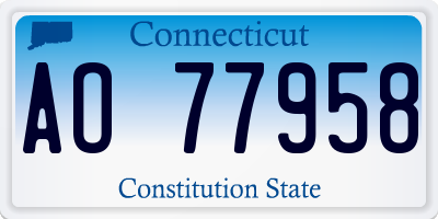 CT license plate AO77958