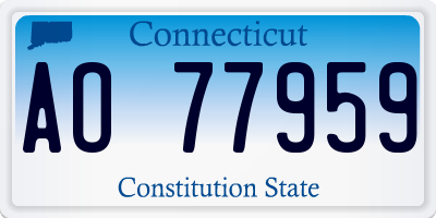 CT license plate AO77959