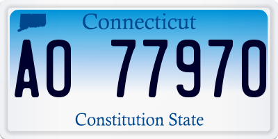 CT license plate AO77970